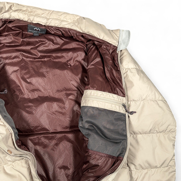 Montbell Jacket Womens MEDIUM Beige Puffer Down Outdoor Quilted Lightweight - Picture 8 of 12
